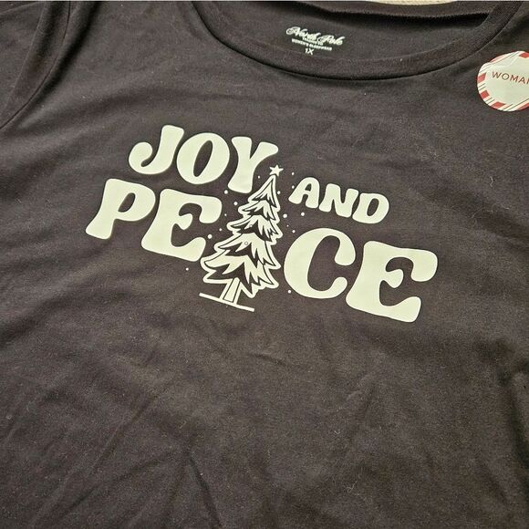 North Pole Joy and Peace PJ Set Size 1X - Picture 6 of 16